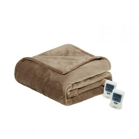 BEAUTYREST Heated Plush Blanket, Mink - Full BR54-0518
